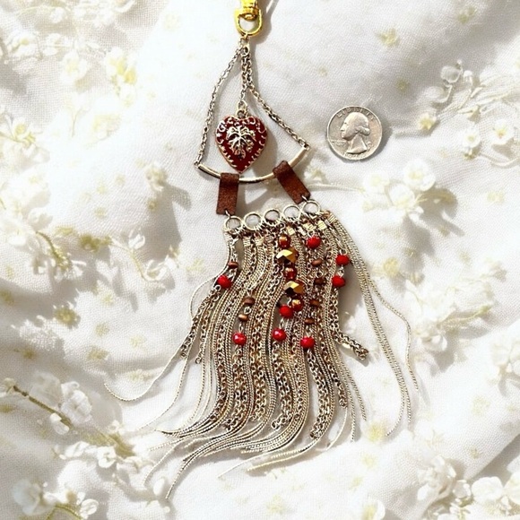 Vintage 70’s Bag Charm Red, Silver and Gold toned Bag Charm - Picture 12 of 15